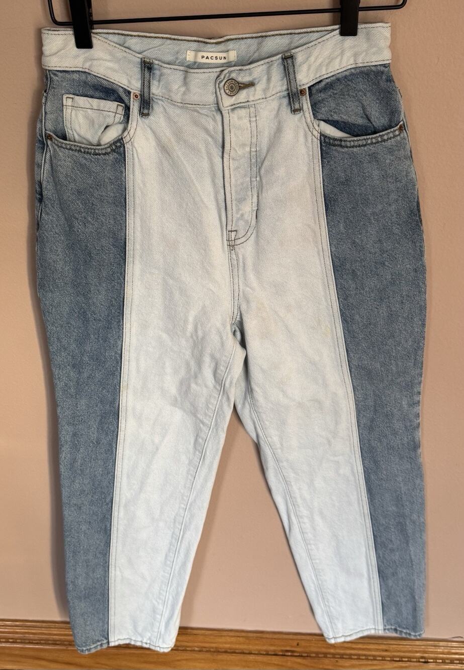 Pacsun Women's Size 28 90's High Rise Patchwork Straight Leg Jeans